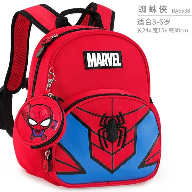 Disney New Kindergarten Backpack for boys Spider Man Captain America Children school bag age 3-6 years Large Capacity Gifts