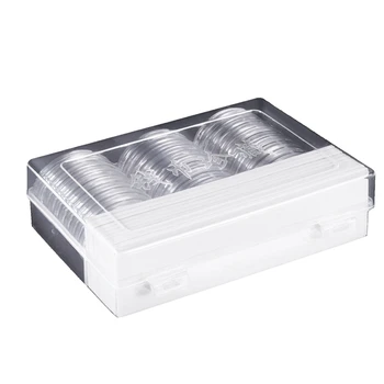 

46 mm Coin Capsules Holder and Protect Gasket Coin Holder Case Box for Coin Collection Supplies (8 Sizes, 30 Pieces)