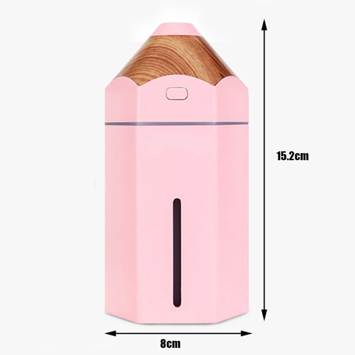 USB мини-увлажнитель, портативный Карандаш с текстурой дерева, увлажнитель воздуха, светодиодный светильник для дома и офиса, PUO88