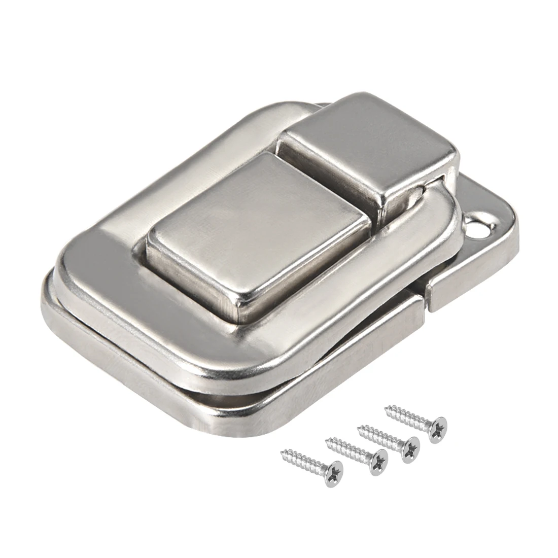 

uxcell Toggle Latch Retro Style Silver Tone Decorative Hasp Jewelry Suitcase Box Catch w Screws 5pcs 48x35mm Silver