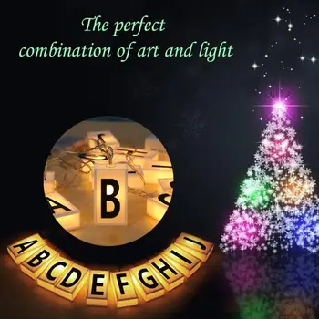

10 LEDs String Fairy Lights Box DIY Letter Garland Rectangular Design Simple and Fashionable Holiday Party Lamp Christmas