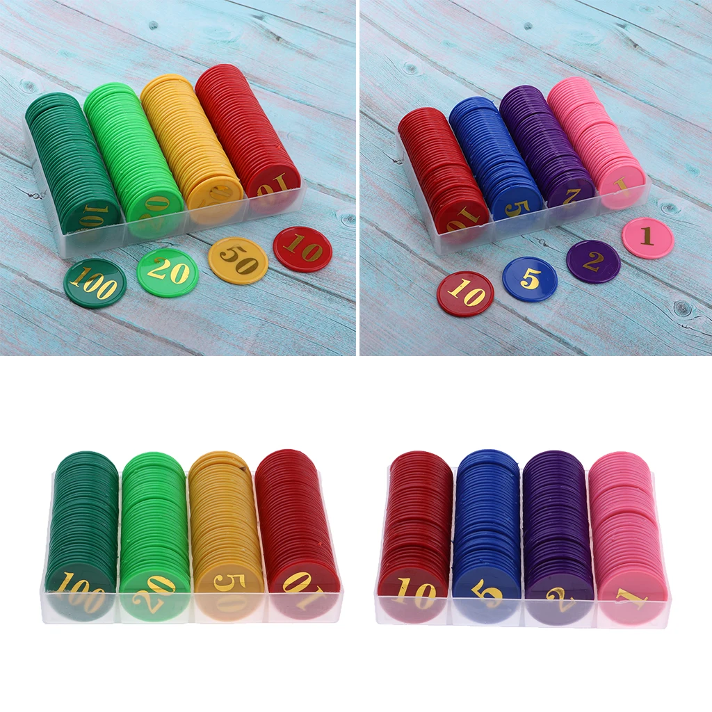 320Pcs Board Game Poker Chips Casino Game Recreation Money Chips Set