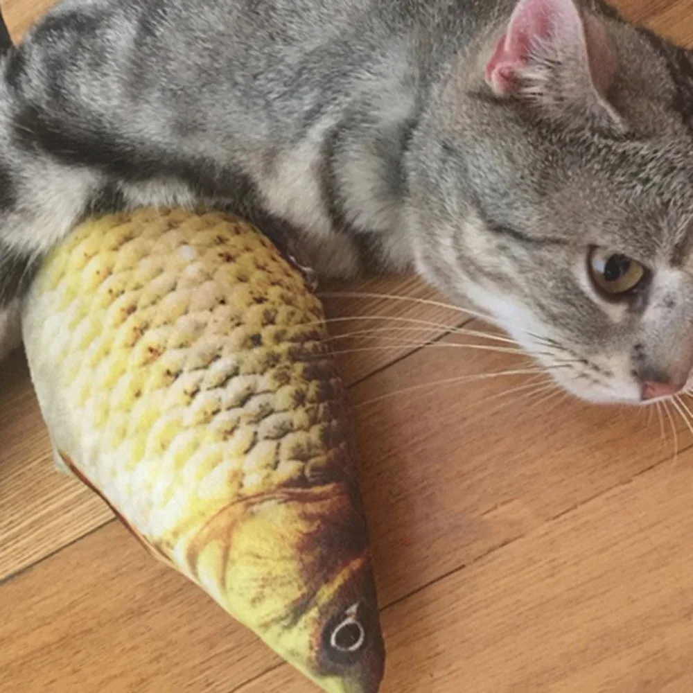 20 см Catnip Catmint искусственная рыба плюшевый питомец кошка милость моделирование рыба котенок собака игрушки Когтеточка Короткие Плюшевые товары для домашних животных