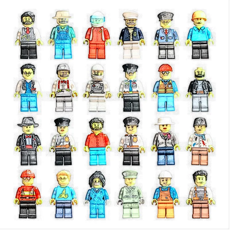 

12pcs Blocks Action Figures Family Worker Police Building Block Compatible With Duploed Education Toys for Children Baby