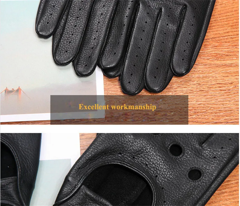 Женские перчатки из натуральной кожи, противоскользящие, дышащие, для вождения, для фитнеса, высококачественные, настоящие перчатки из оленьей кожи, женские, новые, D0131-2W