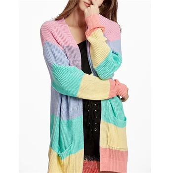 

Autumn Winter Long Section Loose long Sleeve Knit Cardigan Sweater Sunscreen Coats Women Sweaters
