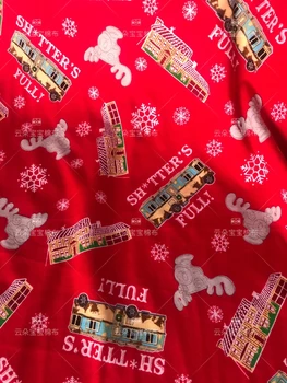 

50*165cm Cotton Lycra Christmas Snowflake Printed Stretch Fabric Patchwork Cloth DIY Sewing Quilting Material Handmade Bedding