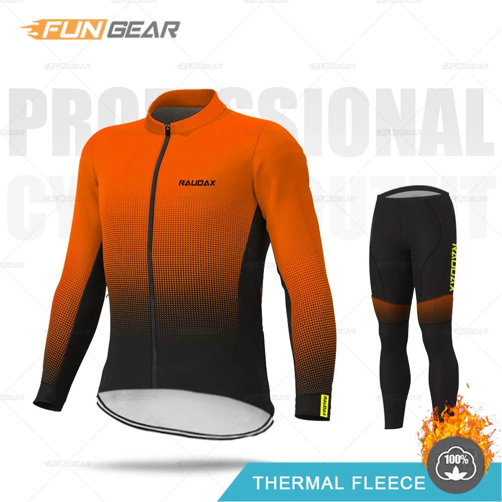 NORMAL SET Pro Team Велоспорт Джерси Мужская зимняя одежда для верховой езды Теплая Флисовая форма для шоссейного велосипеда MTB длинный рукав комплект повседневная одежда теплая - Цвет: NORMAL SET