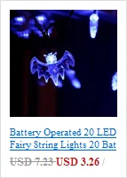 Милый светодиодный светильник-гирлянда на Хэллоуин, декоративный светильник с изображением черепа-призрака, светодиодный Сказочный светильник, гирлянда для наружной и внутренней отделки, питание от батареи, A30814