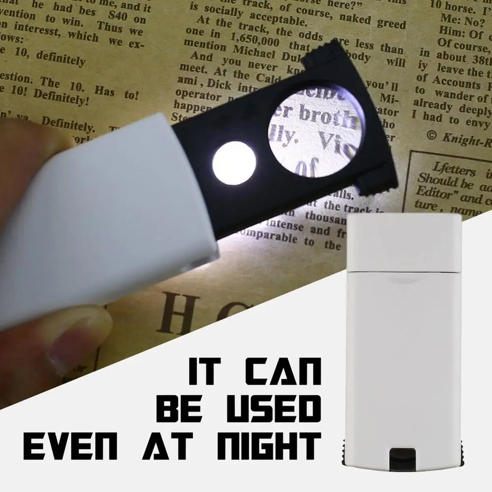 

High Magnification 20x 45x Dual Lens Portable Mini Pull-type LED Magnifier for Home Office Reading Jewelry Appraisal