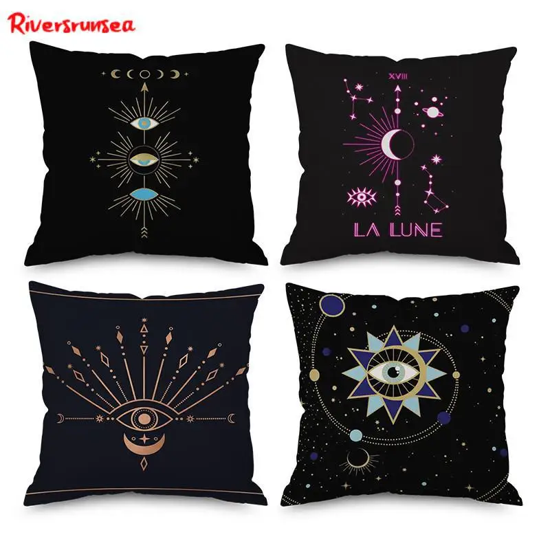Скандинавское украшение черная космическая Подушка персонализированная Таро