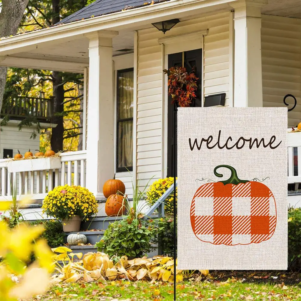 

AIHOME Garden Flag Autumn Pumpkin Maple Leaf Serie Pattern Double-sided Printing Garden Pumpkin Flag Summer Fall Courtyard Decor