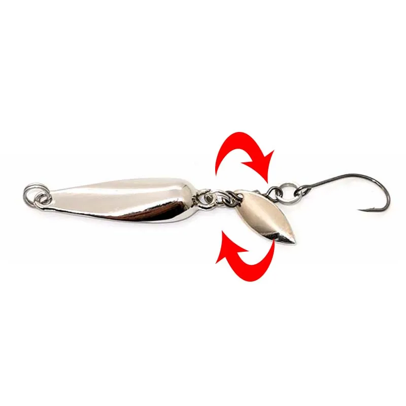 OUTKIT 1Pcs Spinner Löffel Metall Köder Micro Angeln Locken Kleine Pailletten Kupfer Totale Köder Für Bass Forelle Barsch hecht Rotierenden – Detail 2