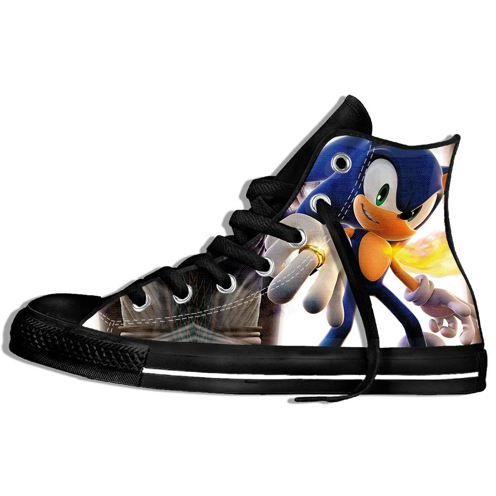 Tanie Nowy 3D drukowane Sonic The Hedgehog fajne 2019 wysokiej góry mokasyny moda lato Harajuku trampki