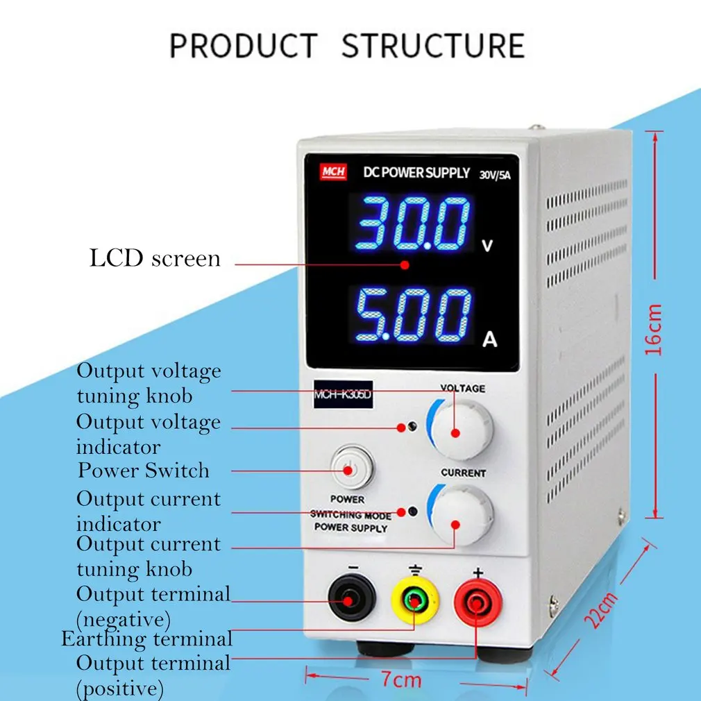 30 V/10A цифровой мини DC Питание ток вольт Дисплей Регулируемый коммутации для мобильного телефона PC Тетрадь техническое обслуживание