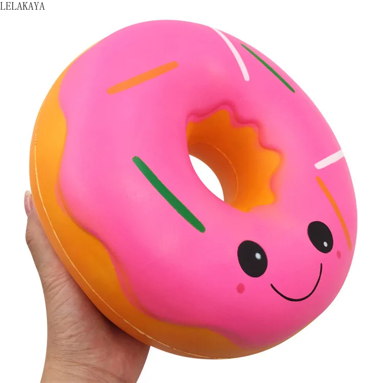 25x9,5 см гигантские Милые Пончики для лица мягкие большие пончики Squeeze Squishi медленно растущие ароматизированные снятия стресса коллекция детских игрушек подарок