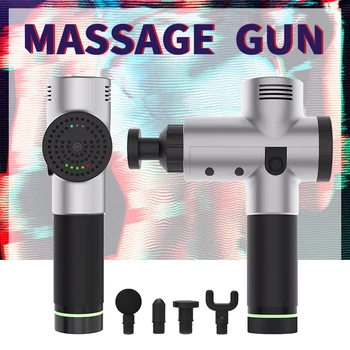 

2500 mAh 3 Gears 4 Heads Percussion Therapy Massage Gun Electric Vibrating Muscle Professional Body Massager Relax Muscle