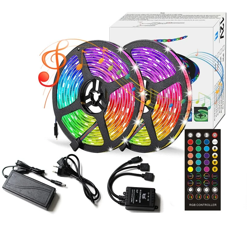

LED Lights Strip 12V RGB Tape Room Light String LED Ribbon USB Colored Neon Strip 5050 SMD Neopixel 20M 10M Remote Control Luces