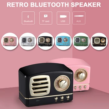 

Retro Wireless Vintage Portable Bluetooth Stereo Speaker Enhanced Bass USB TF Card Slot Handsfree Calling