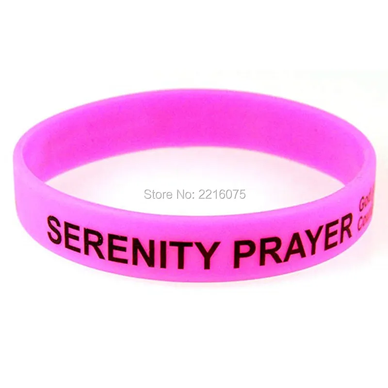 300pcs Yellow White Orange Pink Serenity Prayer God Grant Me wristband silicone bracelets free shipping by DHL A
