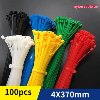 

4X370 Nylon Bundle Wire Lashing Belt Self-Locking Cable Tie with Real Width 3.6mm Length 37cm 100 Pieces / Pack