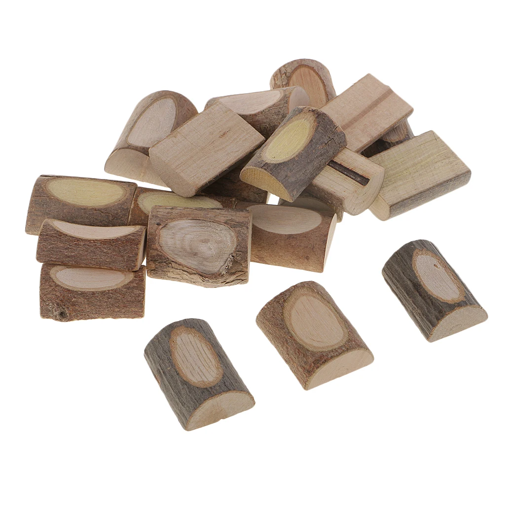 20 Pieces Natural Tree Blocks Log Rustic Wedding Car Decoration Of Wood Slices