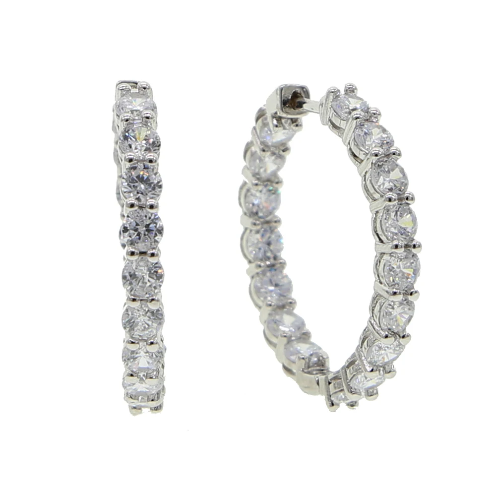 Sparking bling cz Huggie hoop earring for women icedd out bling 5A cubic zirconia cz hoop jewelry
