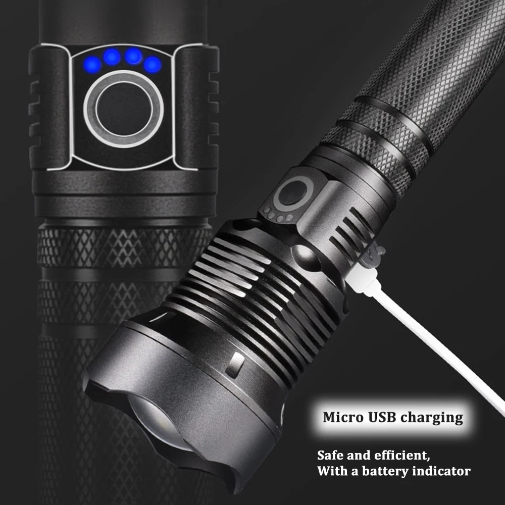 Блики XHP70.2 светодиодный фонарик usb зарядка Тактический сверхъяркий фонарик водонепроницаемый зум охотничий свет с помощью батареи 18650 или 26650