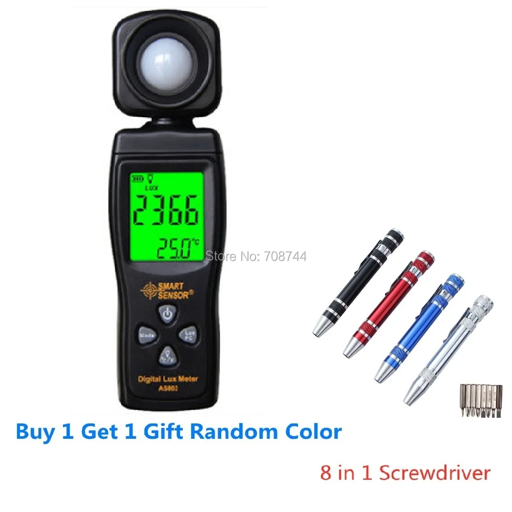 

Smart Sensor AS813 Lux Meter Digital Light Meter Lumen Meter Photometer 1~100.000lux