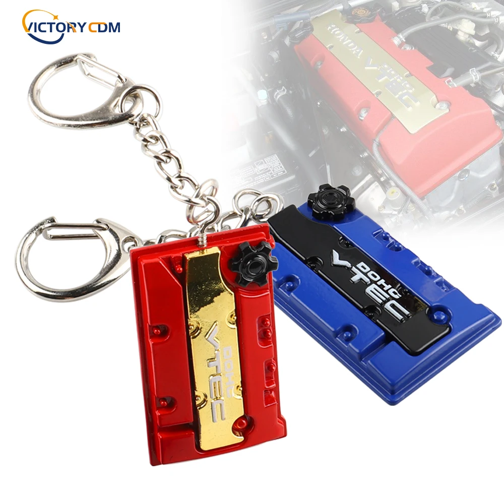 Metal Key Chain Car JDM Keychain Vtec Engine DOHC Valve Cover Key Ring For Honda F20c