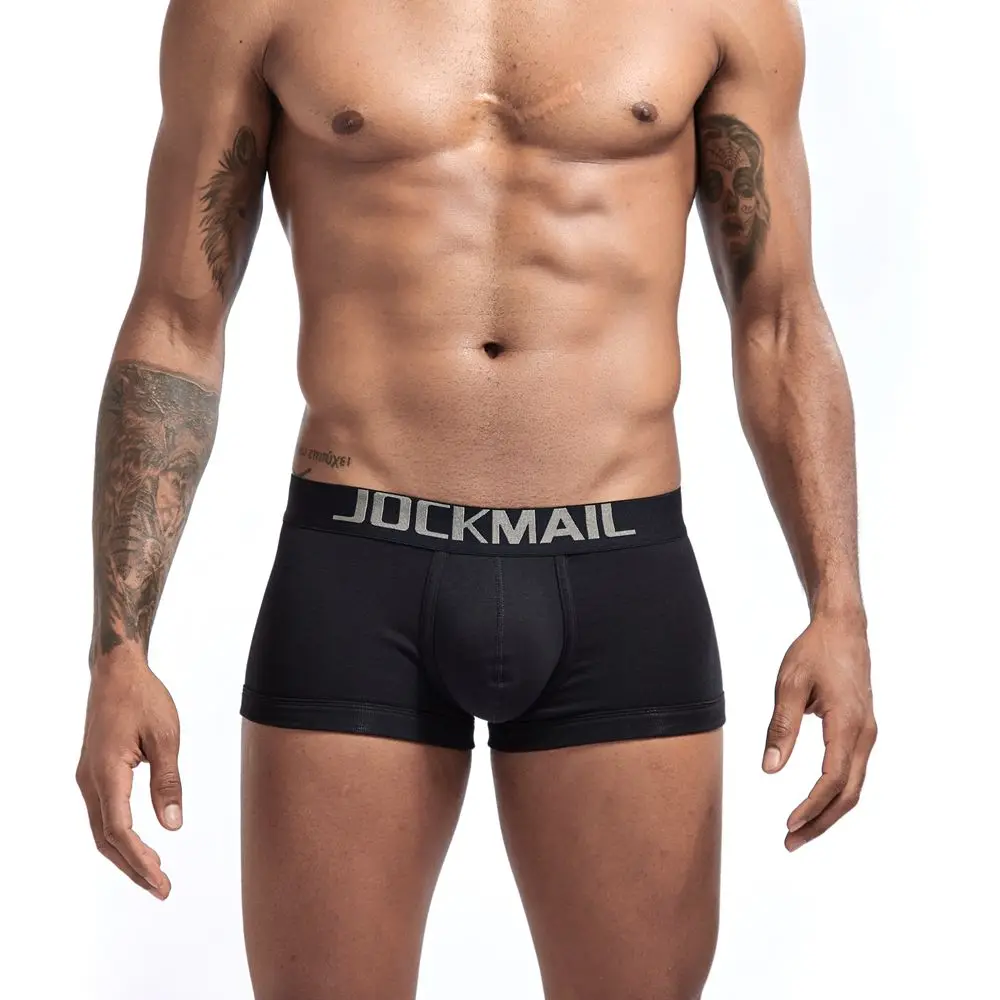 JOCKMAIL, новинка, Брендовые мужские боксеры, хлопковое сексуальное мужское нижнее белье, мужское нижнее белье, мужские трусы, шорты, u-образный выпуклый мешочек для геев, белый цвет