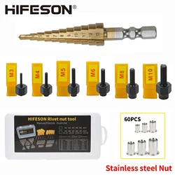 Écrou d'installation Simple en acier inoxydable, outil manuel de rivetage tête de pistolet M3 M4 M5 M6 M10 avec 70 / 95 / 300 pièces 