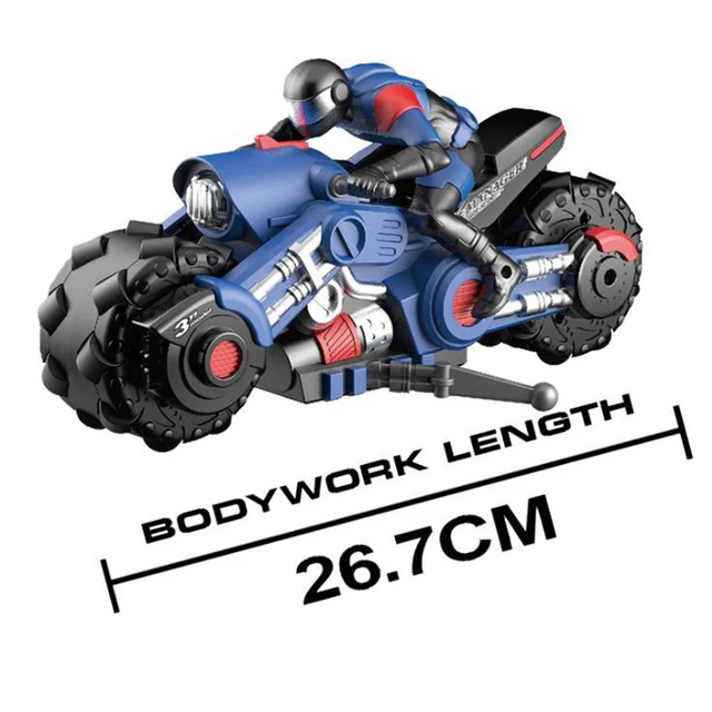 Kids 1:10 Remote Control Stunt Motorcycle Toy Boy 2.4G Wireless Remote Control Charging Balance Drift Electric Toy Holiday Gift 3