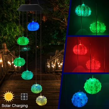 

Solar Garden Light Automatical Sea Urchin Wind Chime Night Light Outdoor Party Garden Yard Trees Decoration D30