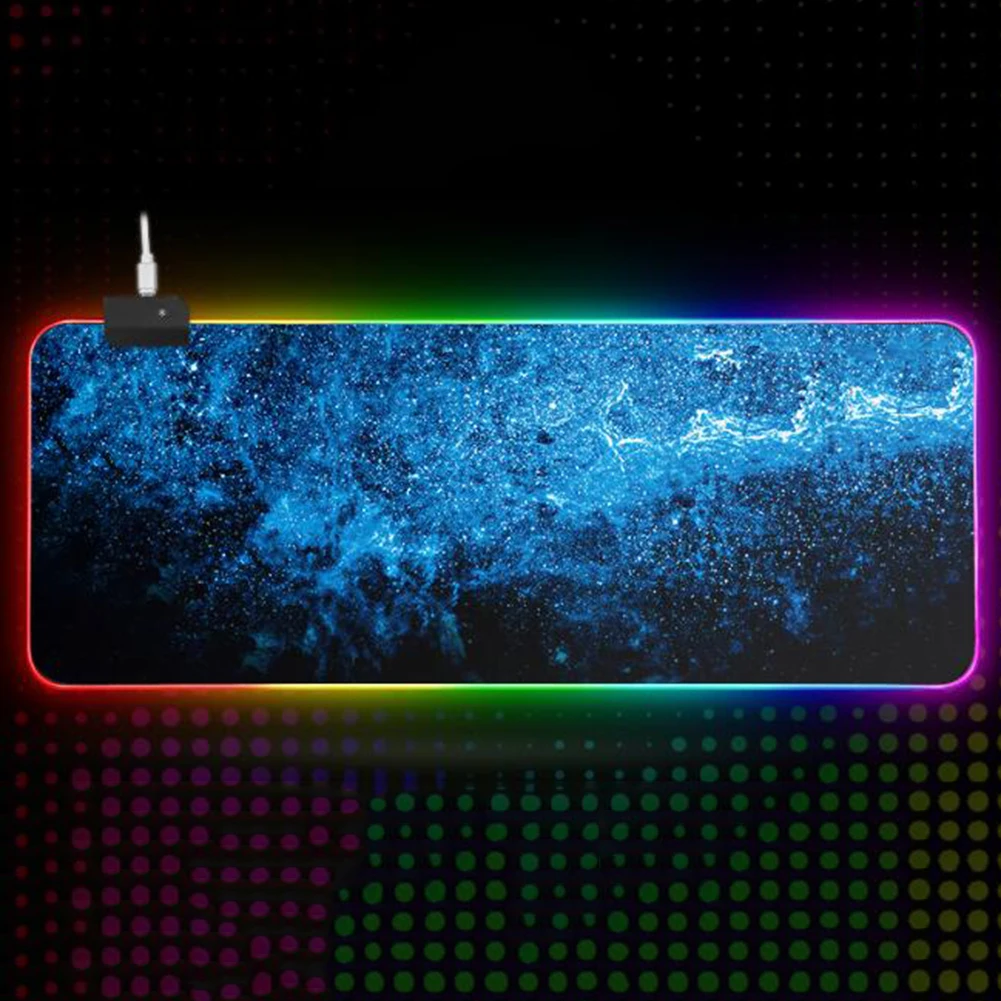 Светодиодный RGB коврик для мыши Большой XL Большой размер USB Проводное освещение игровой коврик для мыши для игр ноутбук компьютерные мыши коврик Mause Pad