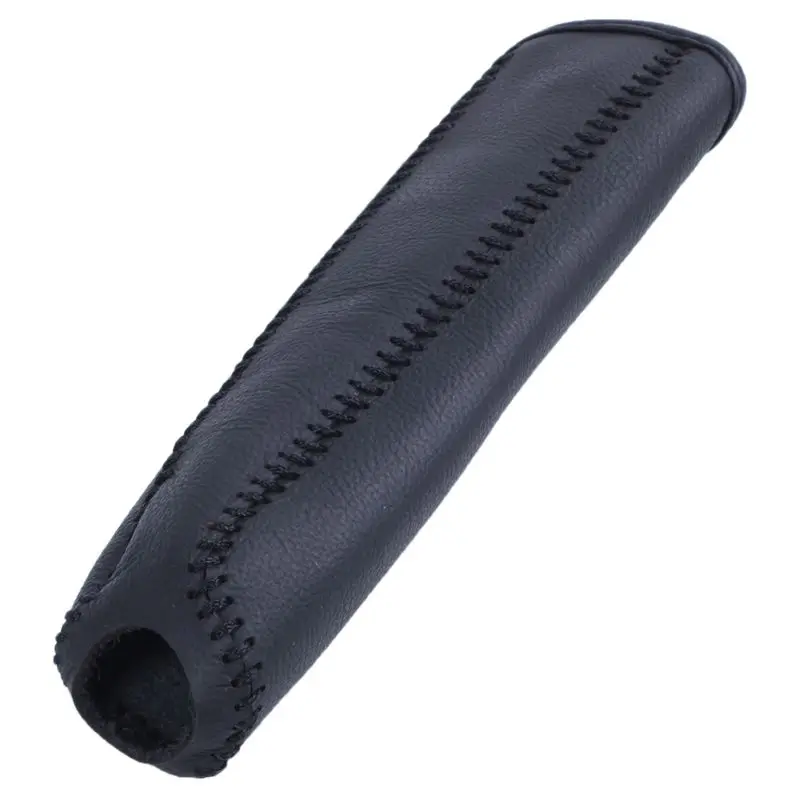 Leather Hand Brake Cover Protective Sleeve For Honda / Accord / Civic 8 Black + black line