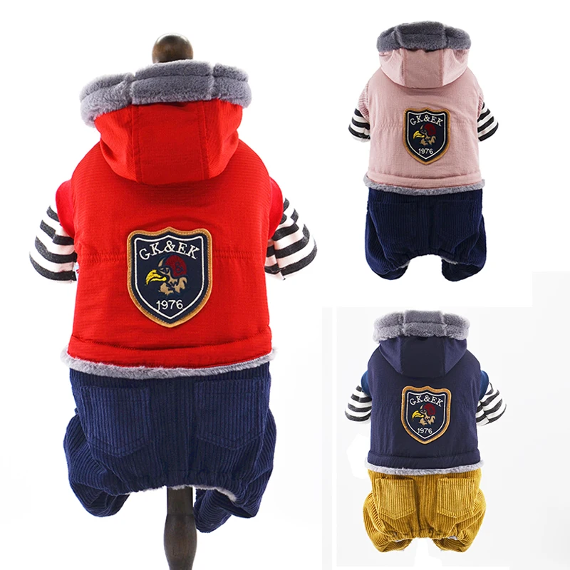 

Winter Super Thick Pet Dog Clothes Cotton Warm Splicing Jumpsuits Suit Dogs Down Coat For Dogs Chihuahua Puppy Hoodies Costumes