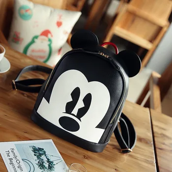 

Disney new cartoon Mickey mouse Leisure pu bag shoulder lady outdoor plush backpack travel lovely gift bag diaper