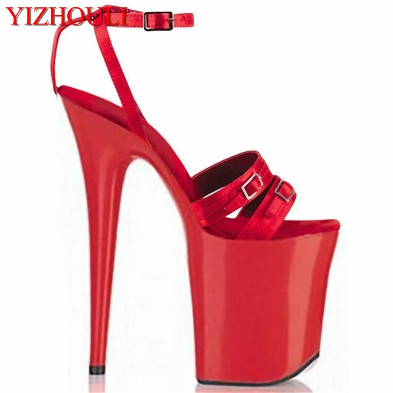

Professional custom 20 cm high heel sandals, bridal wedding shoes, 8 inch feminine charm party sandals