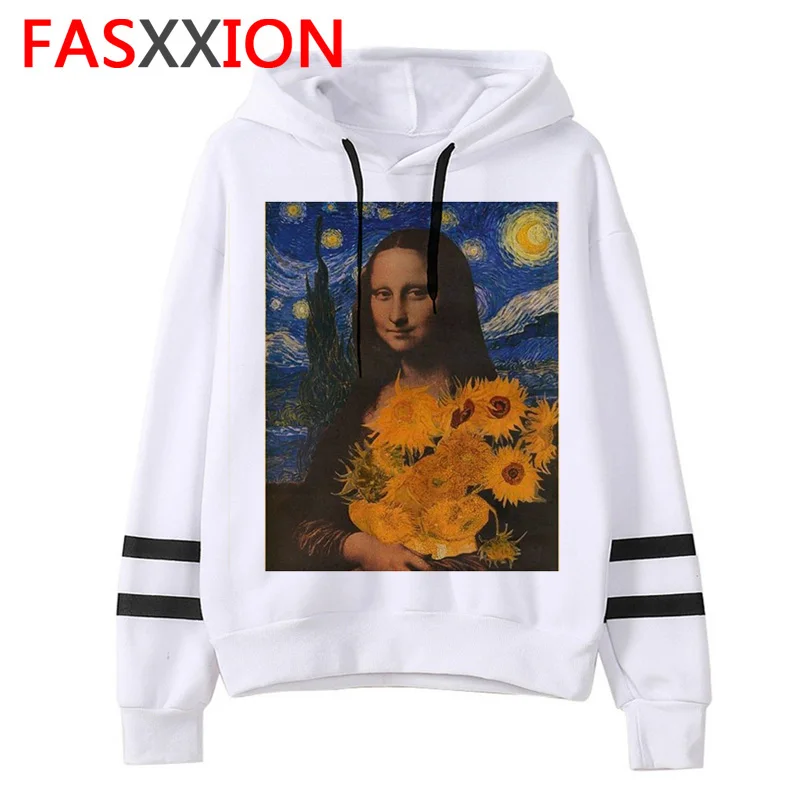 Mona lisa худи негабаритных женщин Корейский kawaii harajuku Толстовка 90s Женский Повседневный зимний Ullzang капюшон мультфильм Забавный - Цвет: 2904