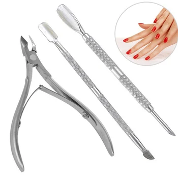 

Nail Cuticle Nipper with Trimmers Pusher Pack of 3 Manicure Scraper Tool