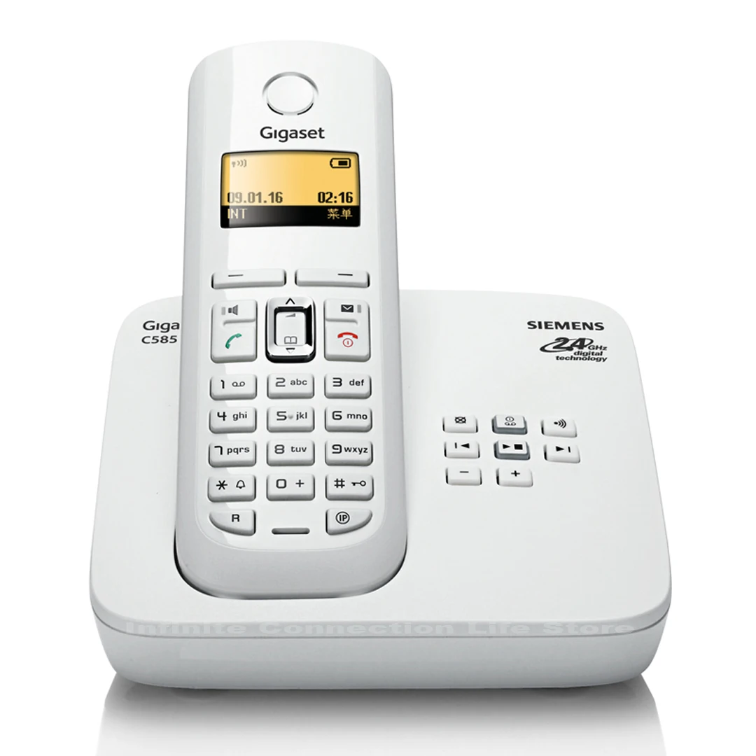 

Fixed Wireless Telephone ECO low radiation With digital Answer machine Handfree call ID Screen keyboard backlight Cordless phone
