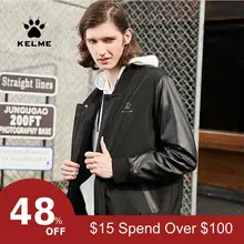 KELME зимняя спортивная куртка для мужчин, тренировочная куртка с рукавом из ПУ хлопка, куртка 3881410
