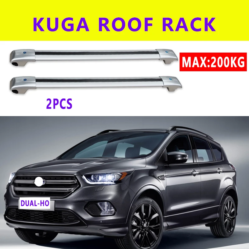 

2Pcs Roof bars For FORD Kuga (TF) SUV [2013-2019] Aluminum Alloy Side Bars Cross Rails Roof Rack Luggage CUV SUV LED