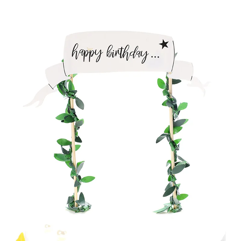 vine Лесом и джунглями в Животные Жираф со львом и обезьяной тема торт фигурки жениха и невесты; для вечеринки в стиле сафари поставки украшение для торта «С Днем Рождения» Дети сувениры - Цвет: vine