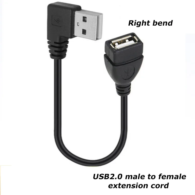1PCS 0.3M 90 Degree USB 3.0/2.0 Male to Female Adapter Cable Angle Extension Extender 5Gbps Fast Transmission Left/Right/Up/Down 