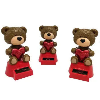 

New Solar Shaking Head Doll Solar Swinging Love Bear Car Decoration Cartoon Car Doll Car Interior Kids Toys Gift