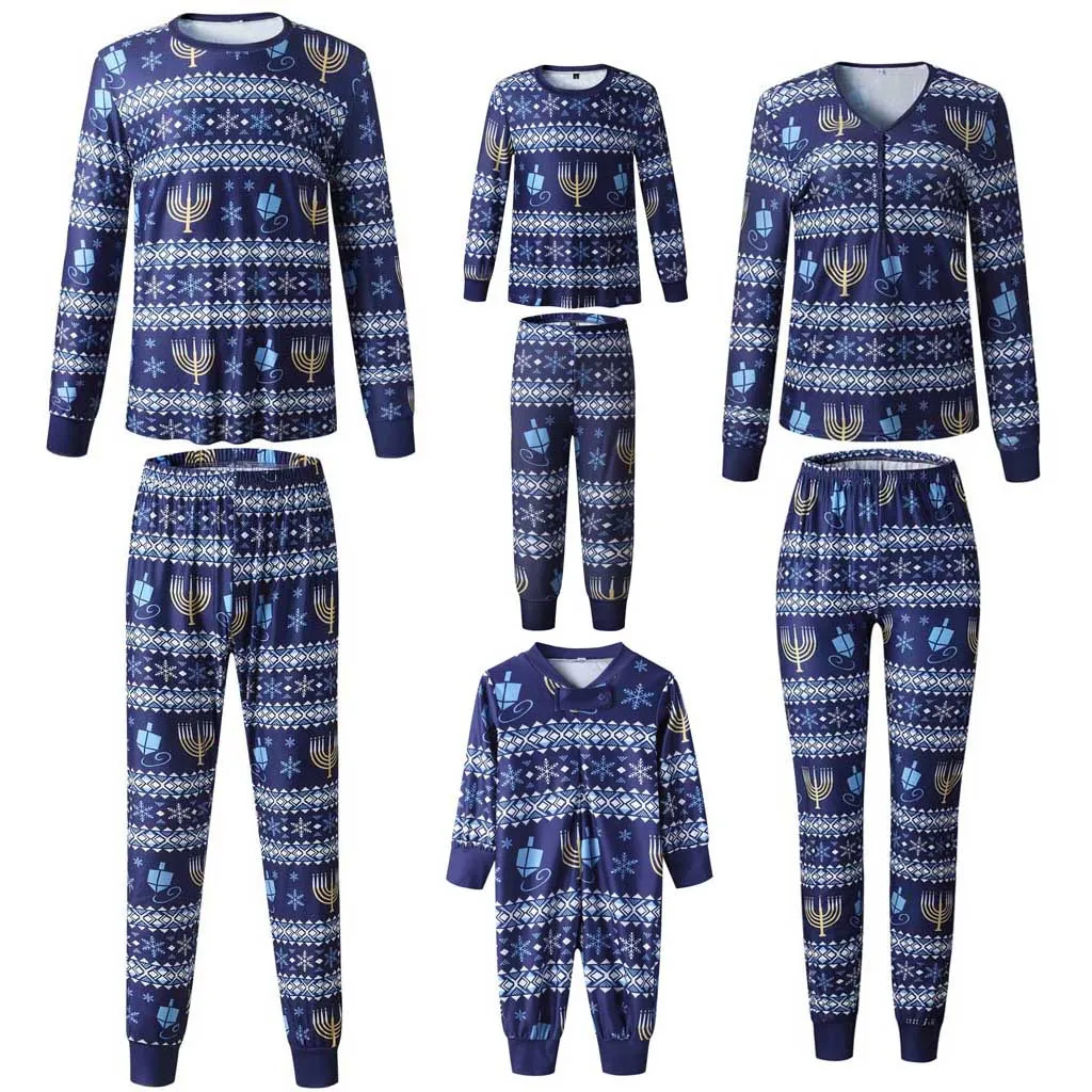 

Christmas Pajamas Family Matching Outfit sleepwear Santa Claus Tops Blouse Pants Family Pajamas Christmas Set