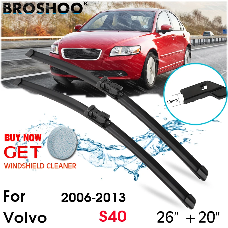 

Car Wiper Blade Front Window Windscreen Windshield Wipers Blades Push Button Auto Accessories For Volvo S40 26"+20" 2006-2013