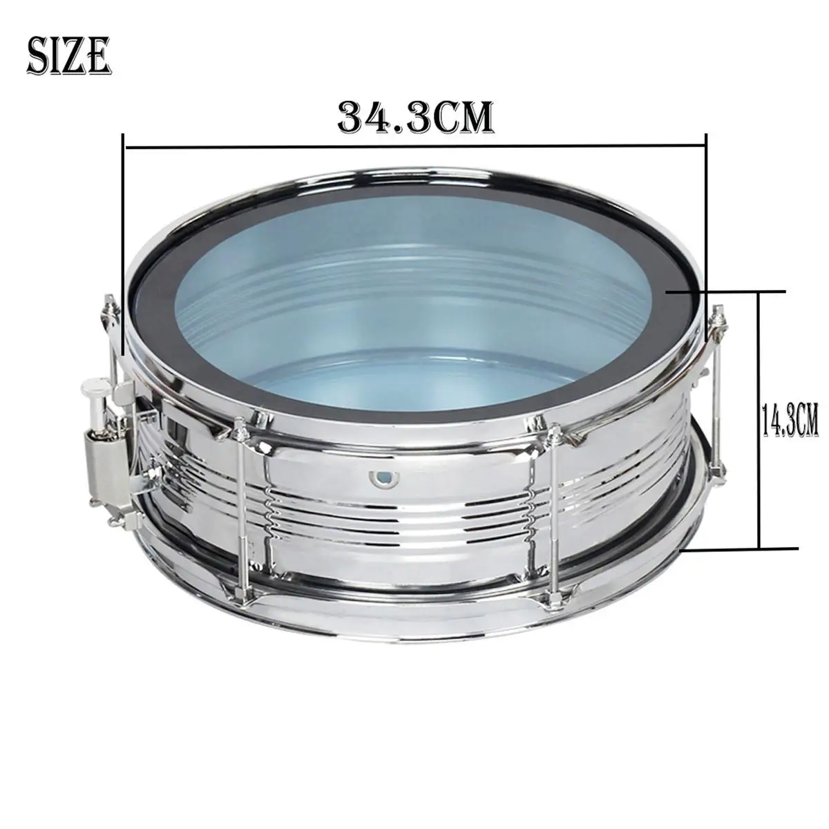 Прозрачный синий кожаный Профессиональный Snare барабан студенческий Snare барабан команды МАЛЫЙ Snare барабан с барабанной палкой